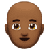 👨🏾‍🦲 man: medium-dark skin tone, bald display on Apple